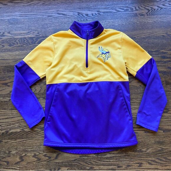 NFL team apparel Vikings pullover size large 14/16 sweatshirt - Picture 1 of 5
